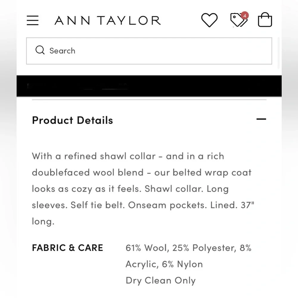 Ann Taylor Light Gray Wrap Coat with Shawl Collar - Picture 8 of 10